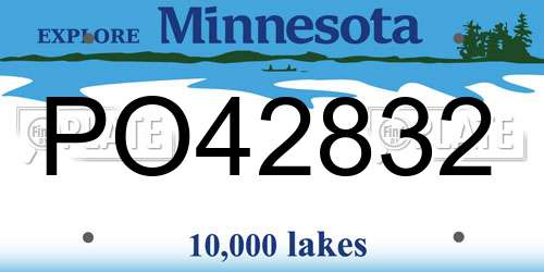 PO42832 Minnesota License Plate