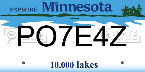 PO7E4Z Minnesota License Plate