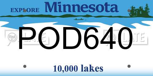POD640 Minnesota License Plate