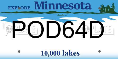 POD64D Minnesota License Plate