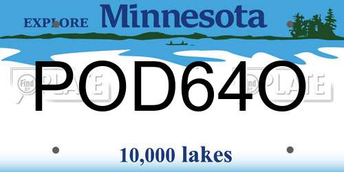 POD64O Minnesota License Plate