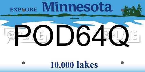 POD64Q Minnesota License Plate