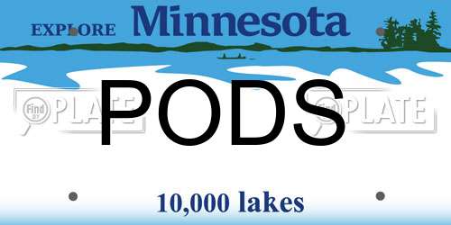 PODS Minnesota License Plate