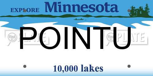 POINTU Minnesota License Plate