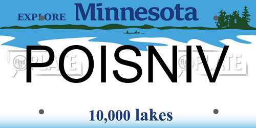 POISNIV Minnesota License Plate