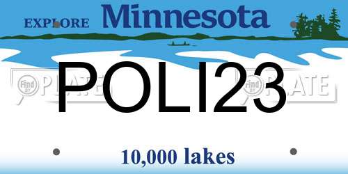 POLI23 Minnesota License Plate