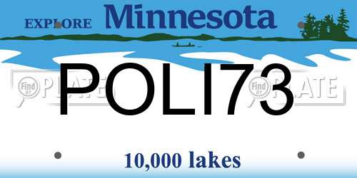 POLI73 Minnesota License Plate