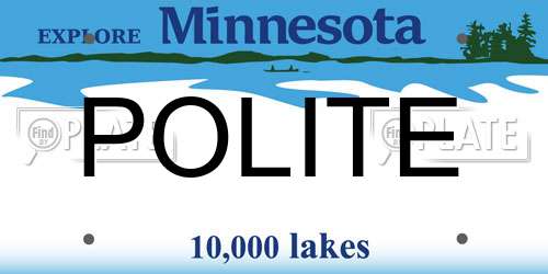POLITE Minnesota License Plate