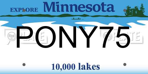 PONY75 Minnesota License Plate