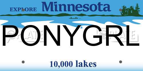 PONYGRL Minnesota License Plate