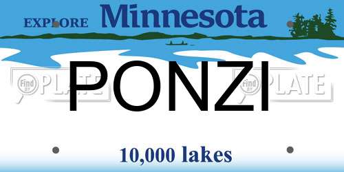 PONZI Minnesota License Plate