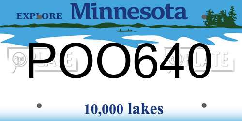 POO640 Minnesota License Plate