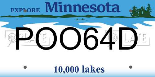 POO64D Minnesota License Plate