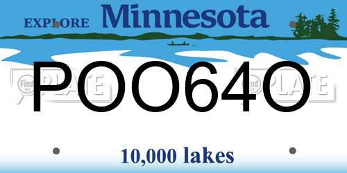 POO64O Minnesota License Plate