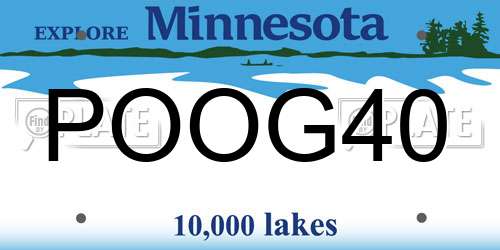POOG40 Minnesota License Plate