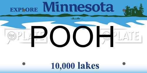 POOH Minnesota License Plate