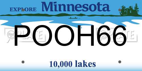 POOH66 Minnesota License Plate