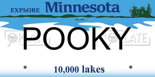 POOKY Minnesota License Plate