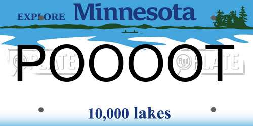 POOOOT Minnesota License Plate