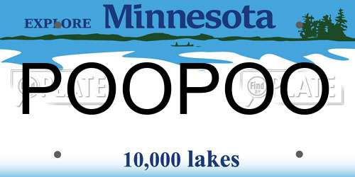 POOPOO Minnesota License Plate