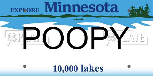 POOPY Minnesota License Plate