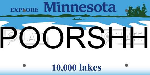 POORSHH Minnesota License Plate