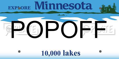 POPOFF Minnesota License Plate