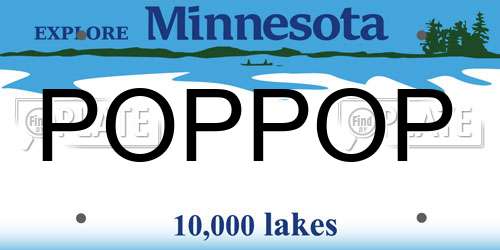 POPPOP Minnesota License Plate