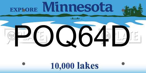 POQ64D Minnesota License Plate