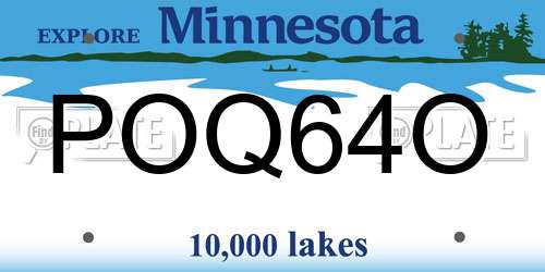 POQ64O Minnesota License Plate