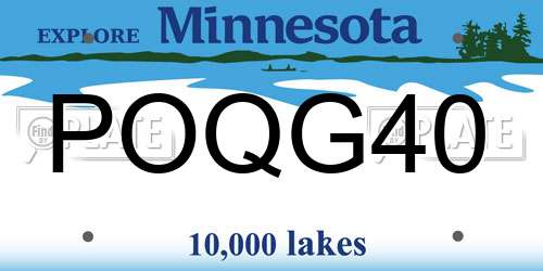 POQG40 Minnesota License Plate