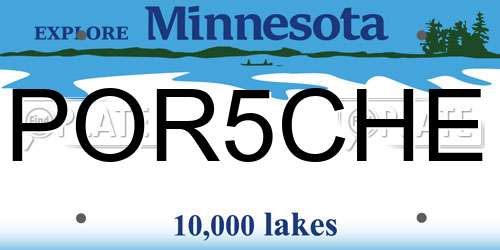 POR5CHE Minnesota License Plate