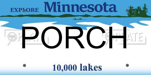 PORCH Minnesota License Plate