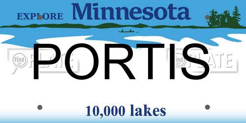 PORTIS Minnesota License Plate