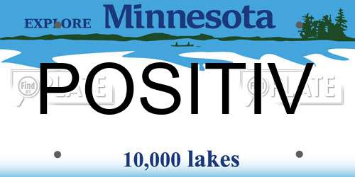 POSITIV Minnesota License Plate