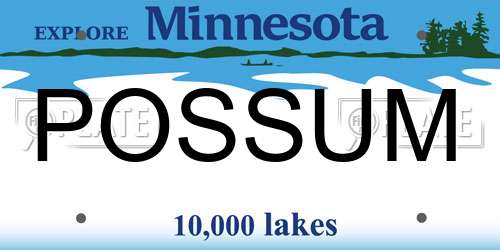 POSSUM Minnesota License Plate