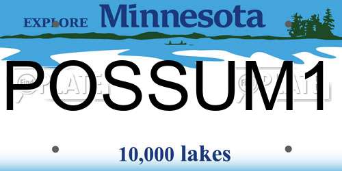 POSSUM1 Minnesota License Plate