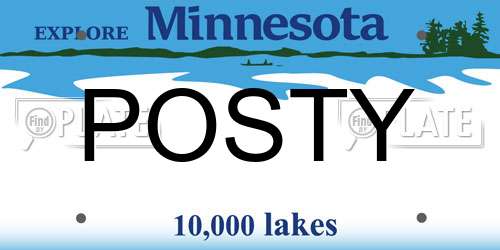 POSTY Minnesota License Plate
