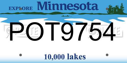 POT9754 Minnesota License Plate