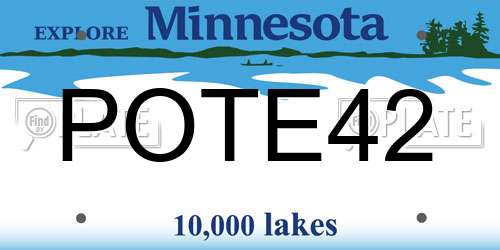 POTE42 Minnesota License Plate