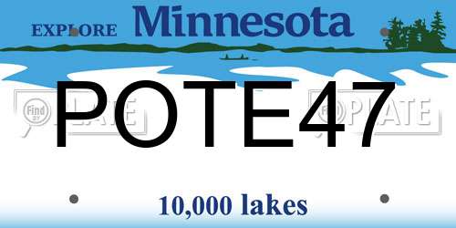 POTE47 Minnesota License Plate
