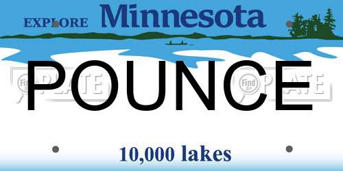 POUNCE Minnesota License Plate
