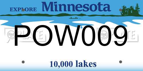 POW009 Minnesota License Plate