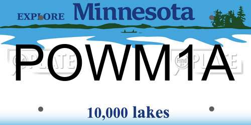 POWM1A Minnesota License Plate