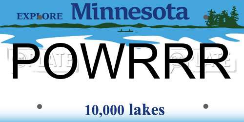 POWRRR Minnesota License Plate