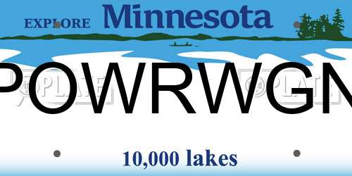 POWRWGN Minnesota License Plate