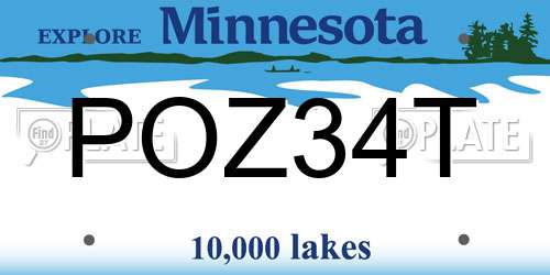 POZ34T Minnesota License Plate
