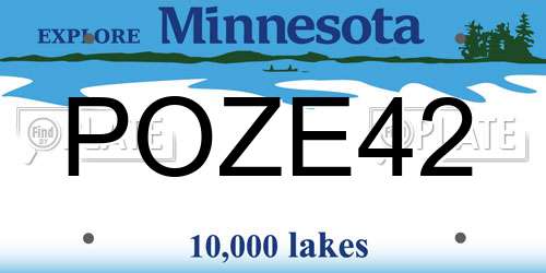 POZE42 Minnesota License Plate