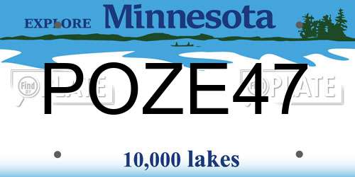 POZE47 Minnesota License Plate