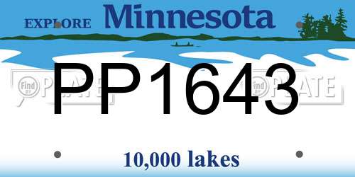 PP1643 Minnesota License Plate
